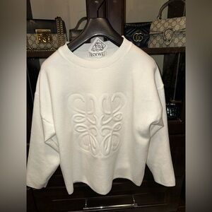 Loewe Cream Embossed Logo Sweatshirt